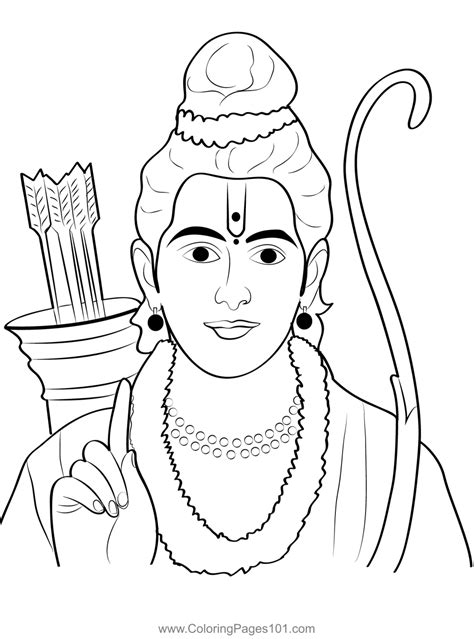 Lord Rama Coloring Page | Coloring pages, Easy drawings, Easy love drawings