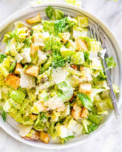 Caesar Salad Recipe - Homemade croutons, crisp romaine, salty Parmesan ...