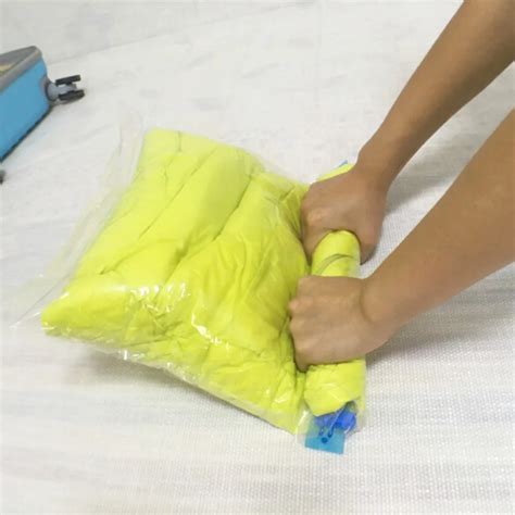 3pc Vacuum Compression Storage Bags Hand Rolling Vacuum Bags Plastic ...