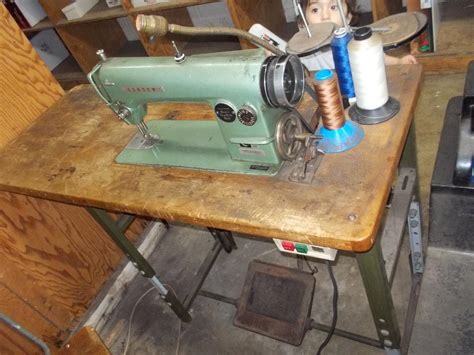 3 industrial Sewing Machines with Table and Motor Complete. - Old/Sold - Leatherworker.net