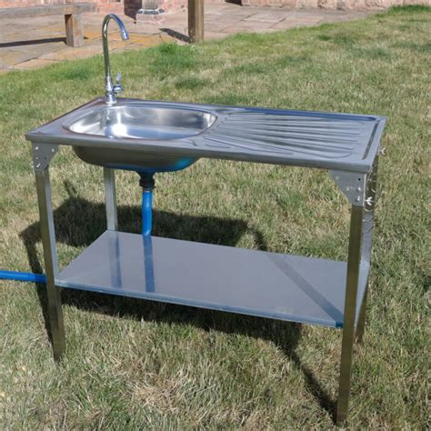 Camping Sink With Foot Pump Outdoor Ideas Electric Coleman Table Au ...