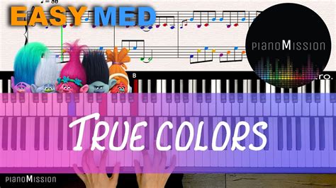 [Real Piano Tutorial] TRUE COLORS_Trolls with music Follow-Up Tutorial ...