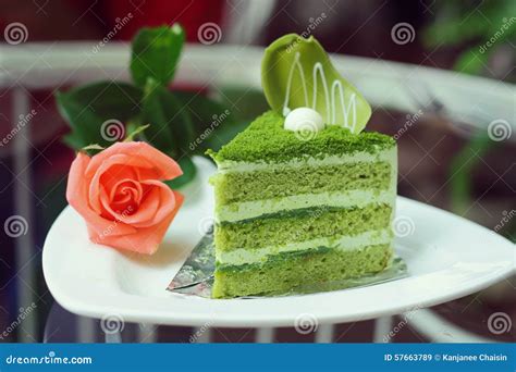 Matcha green tea cake stock image. Image of rose, gourmet - 57663789