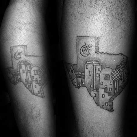 20 Dallas Skyline Tattoo Designs For Men - Texas Ink Ideas