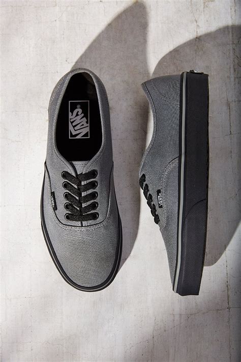 Vans Authentic Black Sole Sneaker in Gray | Lyst