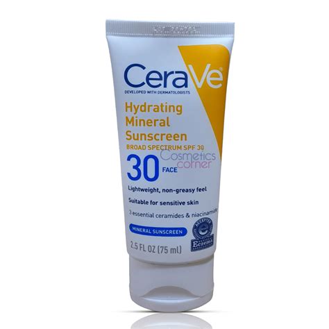 CeraVe Hydrating Mineral Face Sunscreen 75ml