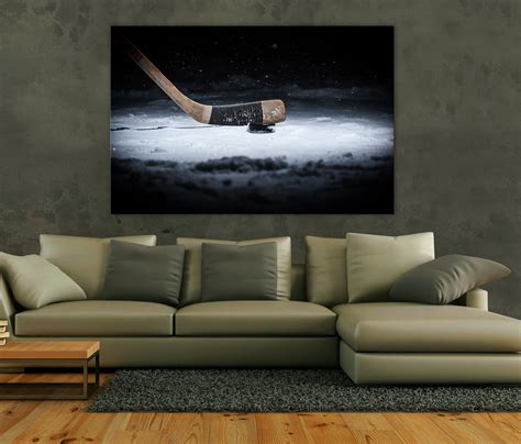 Hockey Wall Art Hockey Stick Decor Hockey Canvas Decor for | Etsy