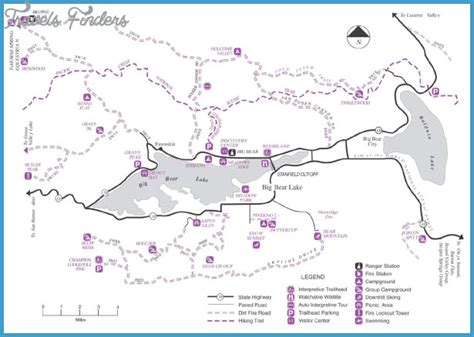 Big Bear Lake Hiking Trail Map - TravelsFinders.Com