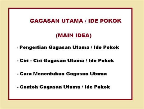 Contoh ide pokok dalam sebuah paragraf 2021