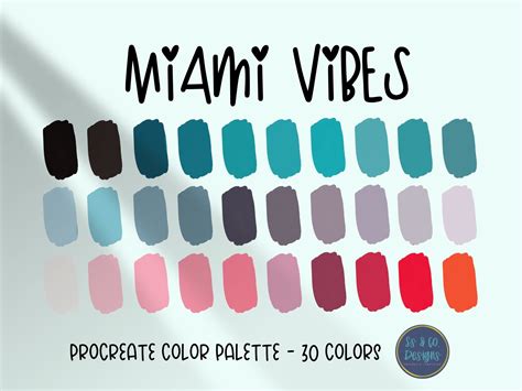 Miami Vibes Procreate Color Palette Graphic by ssandcodesigns · Creative Fabrica