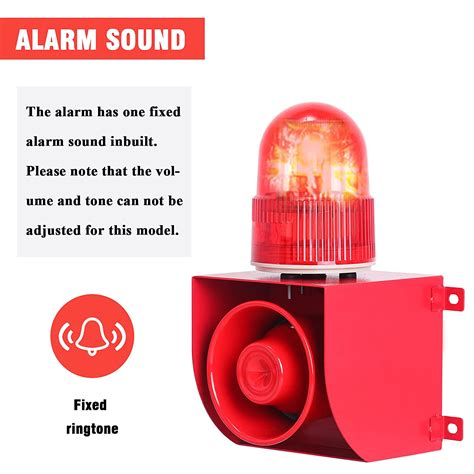 Industrial Siren Alarm Horn Strobe Loud Flashing Alarm Siren AC110V 120dB Fire Alarm Outdoor ...