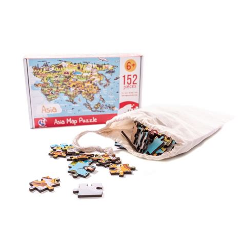 Asia Map Jigsaw Puzzle for Kids 6 Educational Illustrated - Etsy