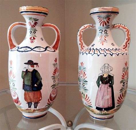 HenRiot Quimper French faience grande vases. www.countryfrenchpottery.com - thanks for photo ...