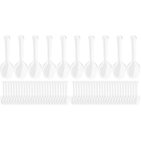 400 Pcs Plastic Spoons Disposable Clear Spoons Lightweight Spoons for Cake Ice Cream Pudding ...