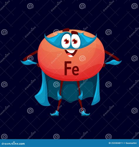 Cartoon Ferrum or Iron Superhero Ball Character Stock Vector ...