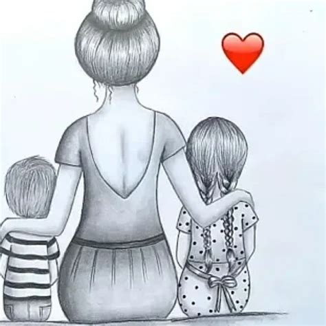 Madre Mayor E Hija Dibujo