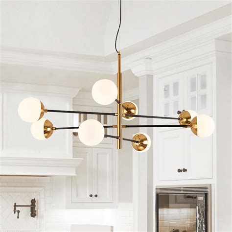 Brass Sputnik Modern Linear Chandelier | Thehouselights, Linear Light Fixture, Brass Sputnik ...