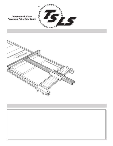 INCRA TS-LS Table Saw Fence User Manual | 12 pages