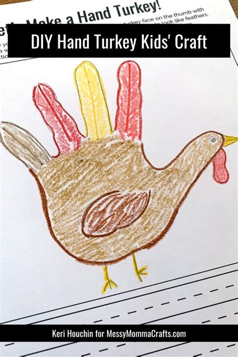 Hand Turkey Thanksgiving Craft with Printable Template