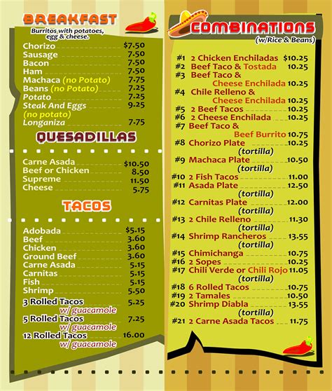 Menu | Los Favoritos Taco Shop