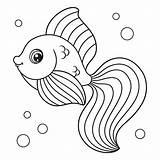 Cute Cartoon Fish Coloring Page Stock Vector  Illustration Of color sketch template