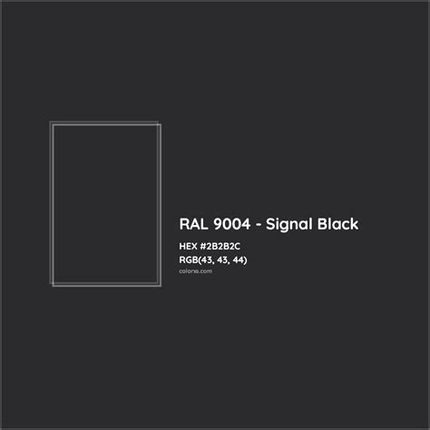 RAL 9004 - Signal Black Complementary or Opposite Color Name and Code ...