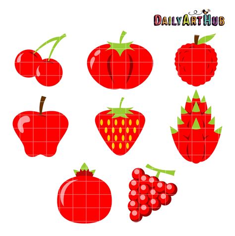 Red Fruits Clip Art Set | eduaspirant.com