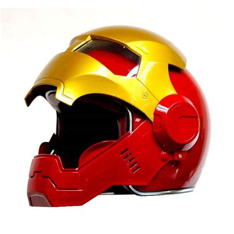 IRON MAN Motorcycle Helmet Red-Gold - Modular Flip-up