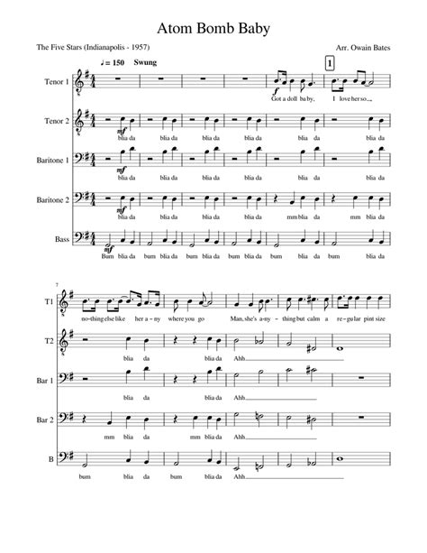 Atom Bomb Baby Sheet music for Piano (Men’s Choir) | Musescore.com