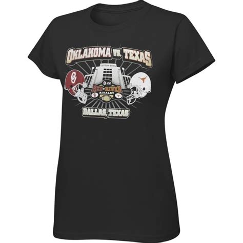 Oklahoma Sooners vs. Texas Longhorns Red River Rivalry Women's Black T-Shirt | University of ...