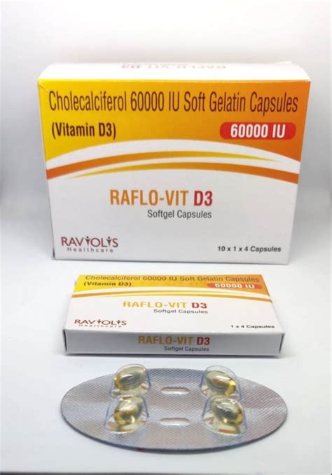 Vitamin D3 Cholecalciferol 60000 IU Capsules, 10x1x4 at ₹ 1350/box in Panchkula