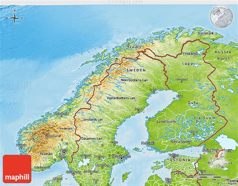 Physical 3D Map of Norway