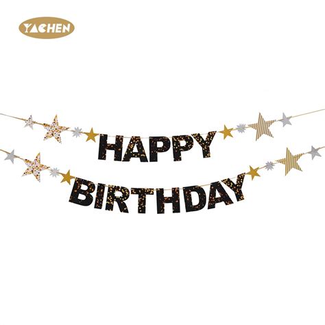 Star Happy Birthday Banner YC1PDB013 - YACHEN Party Supplies