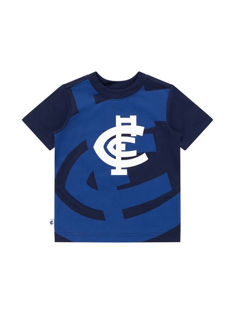 Carlton Blues AFL Youth Oversize Crop Logo Tee