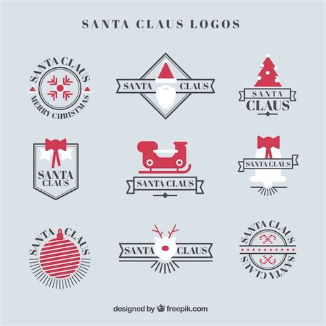 Free Vector | Santa claus logos