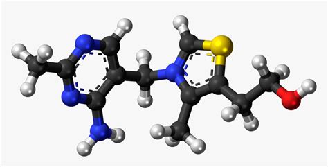 Famous Molecules - Thiamine Mononitrate Molecular Structure, HD Png Download - kindpng