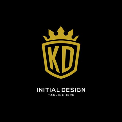 Initial KD logo shield crown style, luxury elegant monogram logo design ...