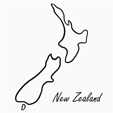 Doodle freehand drawing of New Zealand map. 8884876 Vector Art at Vecteezy