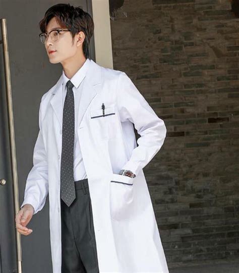 Men Doctor Nurse Jacket Medical Lab Coat Uniform Long Sleeve Work Clothes | eBay