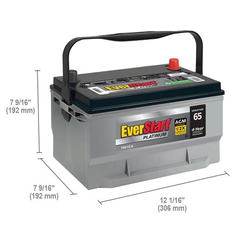 EverStart Platinum AGM Battery, Group Size 65 (12V/750 CCA)