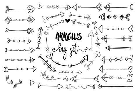 Hand drawn doodle arrow clipart, Tribal arrows cute boho clip art By Pravokrugulnik | TheHungryJPEG