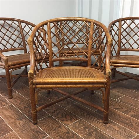 Vintage Bamboo Rattan Chairs - Set of 4 | Chairish