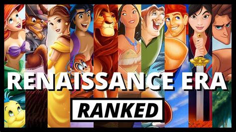 Disney's Renaissance Era Films - RANKED - YouTube