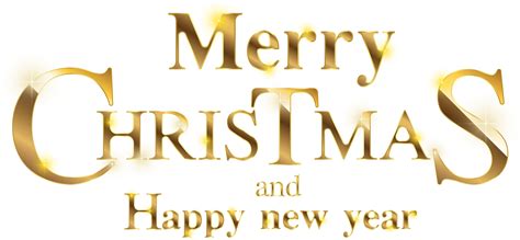 Download Transparent Gold Christmas Clipart - Merry Christmas And Happy ...