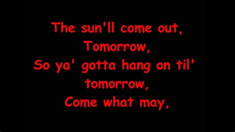 Annie Jr - Tomorrow Reprise with Lyrics - YouTube