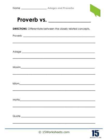 Adages and Proverbs Worksheets - 15 Worksheets.com