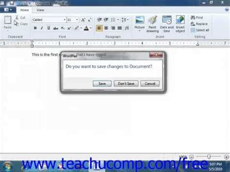 Learn how to start WordPad in Microsoft Windows at www.teachUcomp.com. Get the complete tutorial ...