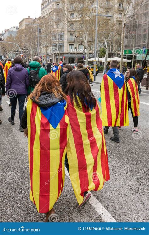 Catalan People At Rally Demanding Independence For Catalonia Editorial Photo - Image of ...