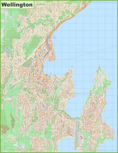 Large detailed map of Wellington