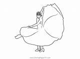 Woman Flamenco Dance In Spain Coloring Page For Kids  Free sketch template